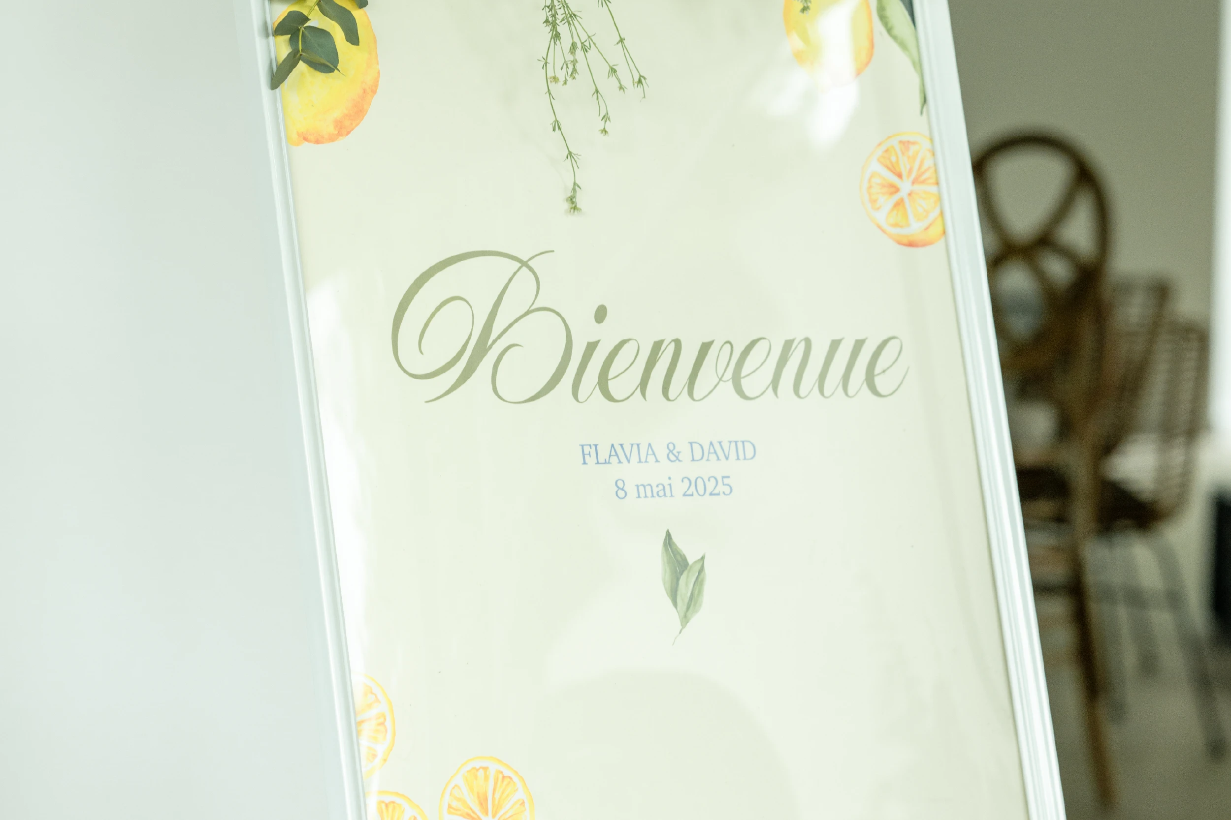 Affiche (grand format) de bienvenue pour le mariage Dolce Vita