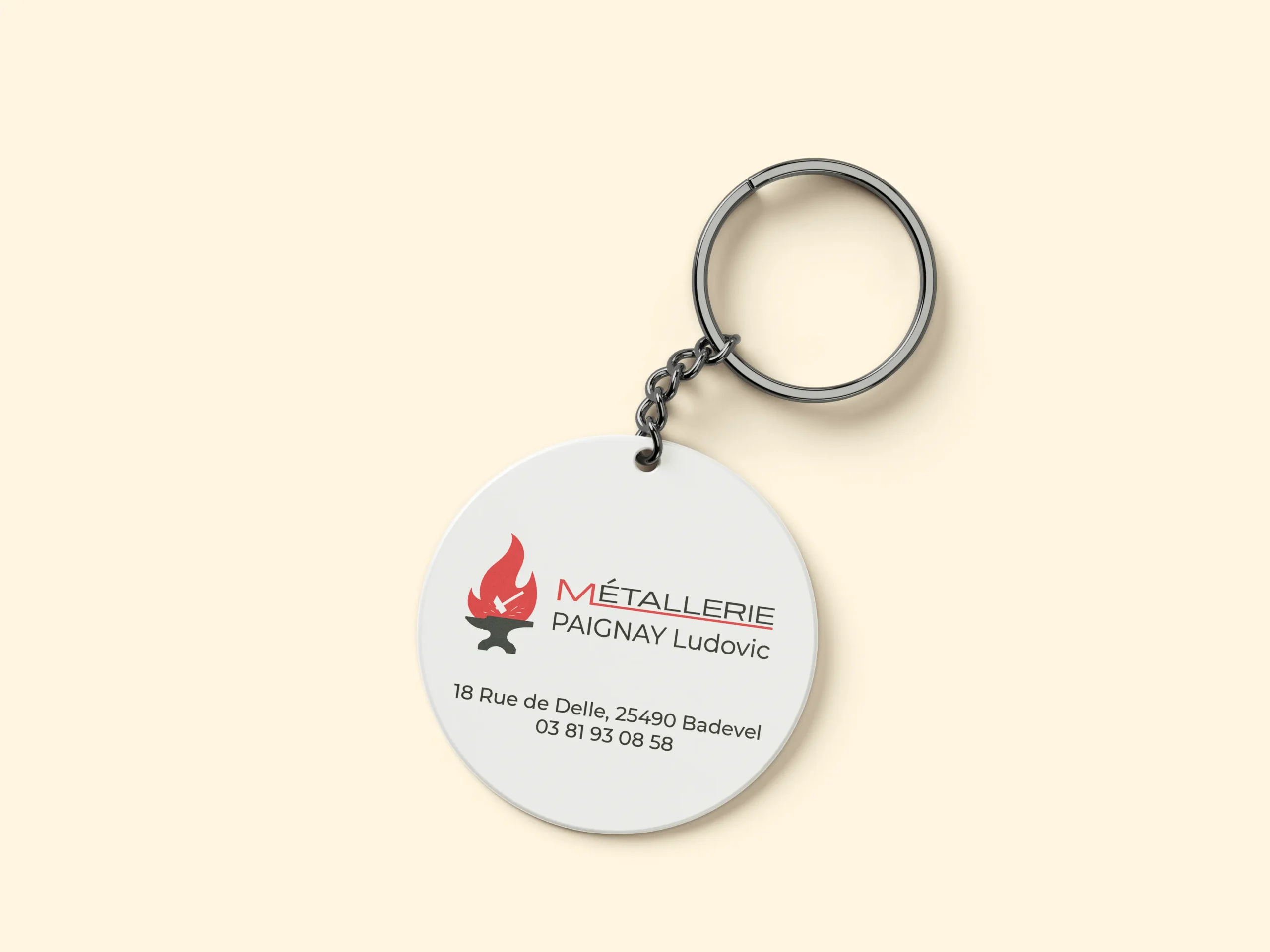 Création d'un porte-clé pour l'entreprise de Métallerie Ludovic Paignay
